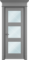 Дверь Офрам ТАНЖЕР-33Х со стеклом, эмаль серая