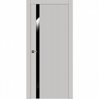 Дверь Офрам БАТИС глухая, эмаль белая, со вставкой стекло лакобель
