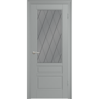 Дверь SKY-3 Со стеклом, эмаль серая