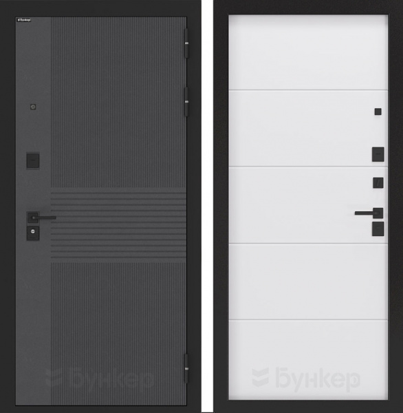 Дверь БУНКЕР BN-05 Лофт графит/ФЛ-649 Белый софт