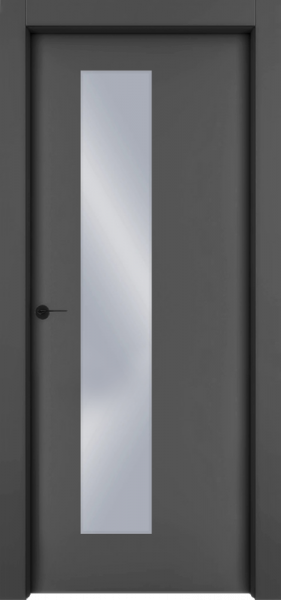 Дверь Офрам 1001 со стеклом, эмаль черная