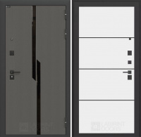 Дверь Лабиринт CARBON (Ю) 25 — Белый софт, черный молдинг