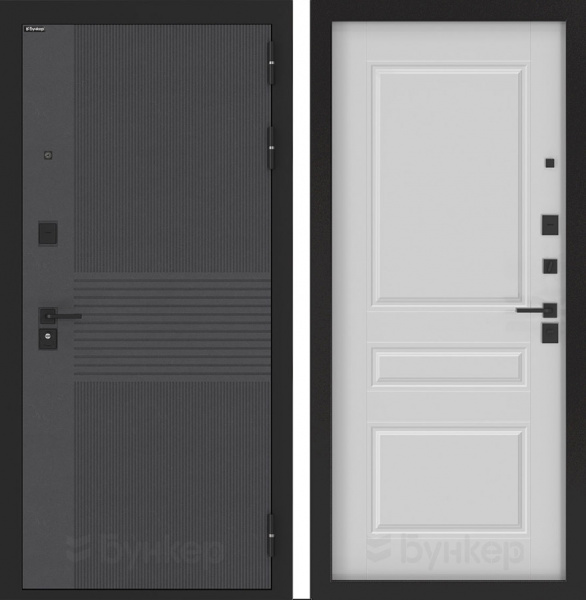 Дверь БУНКЕР BN-05 Лофт графит/ФЛ-711 Белый софт