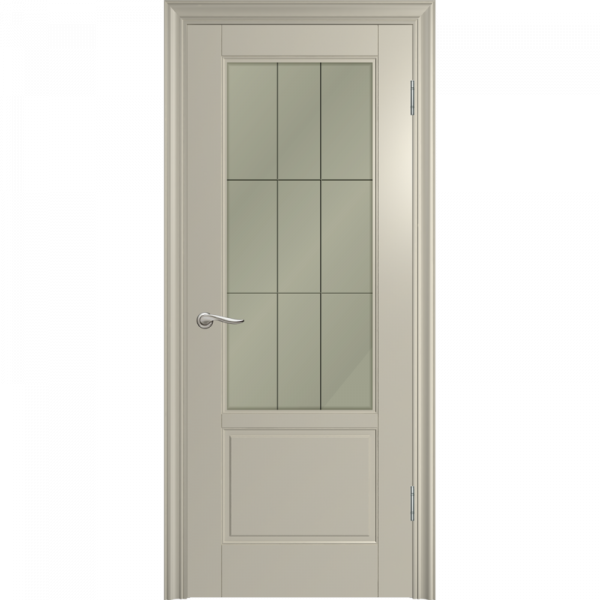 Дверь SKY-2 Со стеклом, эмаль серый шелк