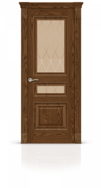 Дверь СИТИДОРС мод. Бристоль-2 со стеклом Шпон Дуб мореный