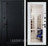 Дверь Лабиринт PIANO Белый софт, зеркало с фацетом
