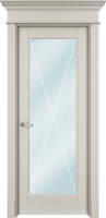 Дверь Офрам ТАНЖЕР Х со стеклом, эмаль кремовая RAL 9001