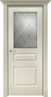 Дверь Офрам ПРАЙМ со стеклом, эмаль кремовая RAL 9001