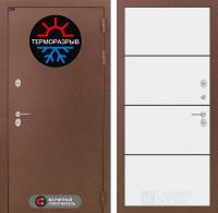 Дверь Лабиринт ТЕРМО МАГНИТ 25 — Белый софт, черный молдинг