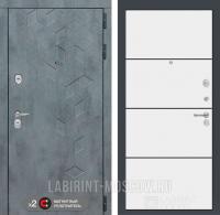 Дверь Лабиринт BETON 25 — Белый софт, черный молдинг
