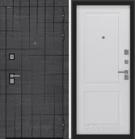 Дверь БУНКЕР BN-09 Дуб мадейра с черной патиной/ФЛ-609 Белый софт