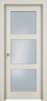 Дверь Офрам ПАСПАРТУ-33 со стеклом, эмаль кремовая RAL 9001