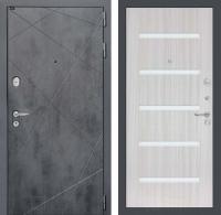 Дверь Лабиринт LOFT (Ю) 01 — Сандал белый, стекло белое
