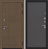 Дверь БУНКЕР BN-07 Ларче орех с черной патиной/ФЛ-609 Графит софт