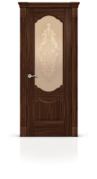 Дверь СИТИДОРС мод. Гиацинт со стеклом Шпон Американский орех