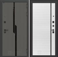 Дверь Лабиринт CARBON (Ю) 22 — Белый софт, черная вставка