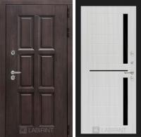 Дверь Лабиринт ЛОНДОН 02 — Сандал белый, стекло черное