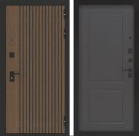 Дверь БУНКЕР BN-02 Ларче орех с черной патиной/ФЛ-609 Графит софт