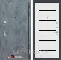 Дверь Лабиринт BETON 01 — Белое дерево, стекло черное