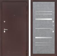Дверь Лабиринт CLASSIC Антик медный 20 — Бетон светлый, зеркальные вставки
