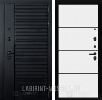 Дверь Лабиринт PIANO 25 — Белый софт, черный молдинг