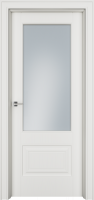 Дверь Офрам ДЕЛЬТА-2 со стеклом, эмаль молочно-белая RAL 9010