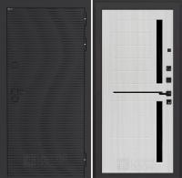 Дверь Лабиринт ВУЛКАНО (Ю) 02 — Сандал белый, стекло черное