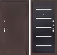 Дверь Лабиринт CLASSIC Антик медный 01 — Венге, стекло белое