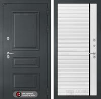 Дверь Лабиринт ATLANTIC (Ю) 22 — Белый софт, черная вставка