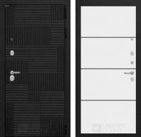 Дверь Лабиринт PAZL 25 — Белый софт, черный молдинг