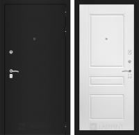 Дверь Лабиринт CLASSIC Шагрень черная 03 — Белый софт