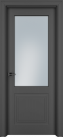 Дверь Офрам ПАСПАРТУ-2 со стеклом, эмаль черная