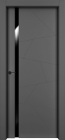 Дверь Офрам БЕРГЕН стекло черный триплекс, эмаль черная