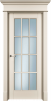 Дверь Офрам ОКСФОРД со стеклом, эмаль кремовая RAL 9001