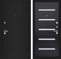 Дверь Лабиринт CLASSIC Шагрень черная 01 — Венге, стекло белое