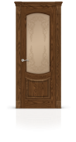 Дверь СИТИДОРС мод. Калисто со стеклом Шпон Дуб мореный