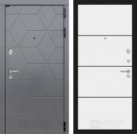 Дверь Лабиринт COSMO 25 — Белый софт, черный молдинг