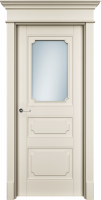 Дверь Офрам РИАН-3 со стеклом, эмаль кремовая RAL 9001
