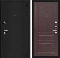Дверь Лабиринт CLASSIC Шагрень черная 03 — Орех премиум