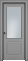 Дверь Офрам ПАСПАРТУ-2 со стеклом, эмаль серая