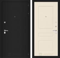 Дверь Лабиринт CLASSIC Шагрень черная 03 — Крем софт