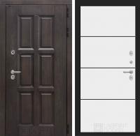 Дверь Лабиринт ЛОНДОН 25 — Белый софт, черный молдинг