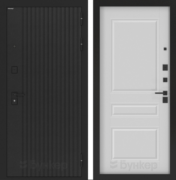 Дверь БУНКЕР BN-06 Лофт черный/ФЛ-711 Белый софт