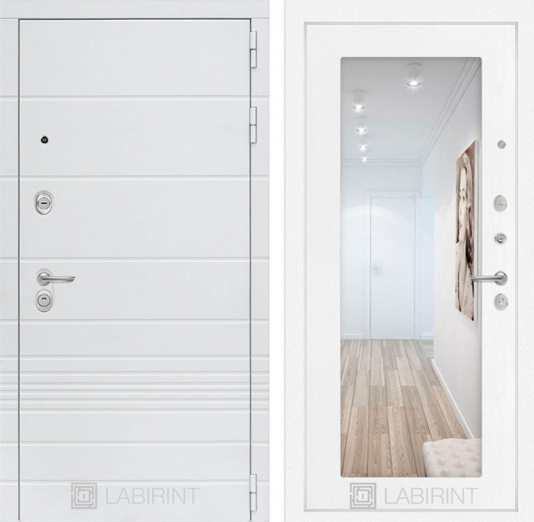 Дверь Лабиринт TRENDO 18 — Белое дерево