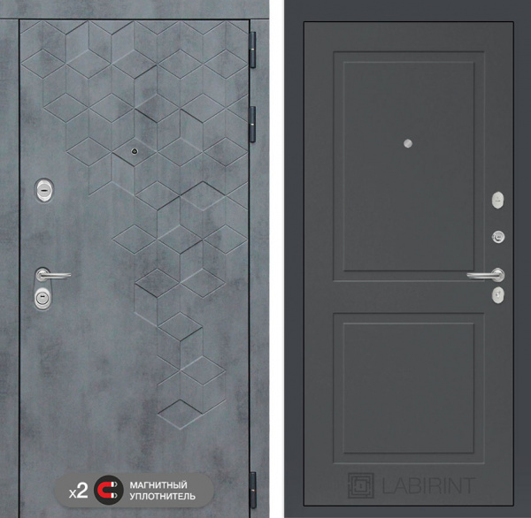 Дверь Лабиринт BETON 11 — Графит софт