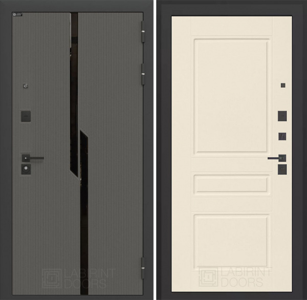 Дверь Лабиринт CARBON (Ю) 03 — Крем софт