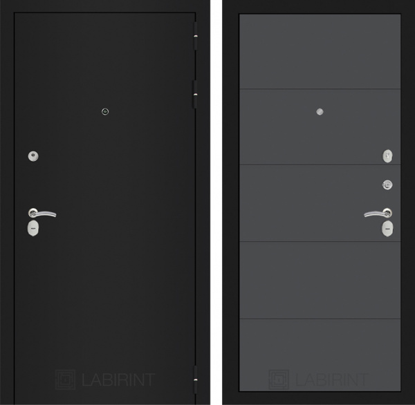 Дверь Лабиринт CLASSIC Шагрень черная 13 — Графит софт