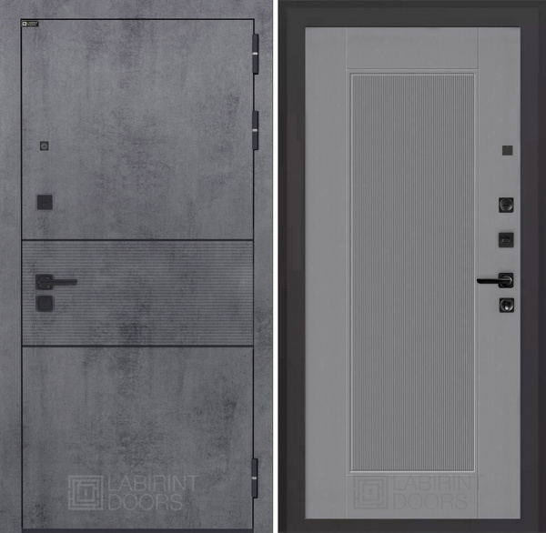 Дверь Лабиринт INFINITY (Ю) 30 — АМСТРОД Серый софт рельеф