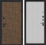 Дверь БУНКЕР BN-03 Ларче орех с черной патиной/ХОМС Белый софт рельеф