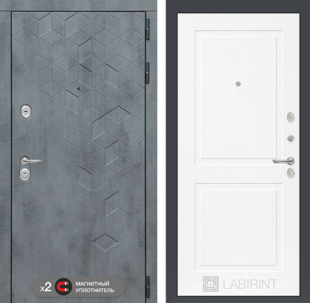 Дверь Лабиринт BETON 11 — Белый софт